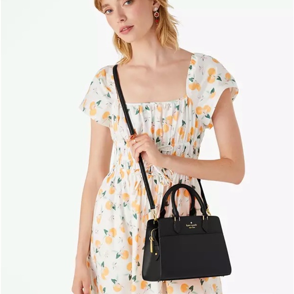 KATE SPADE Madison Saffiano Leather Small Satchel BLACK COLOR - Picture 3 of 14